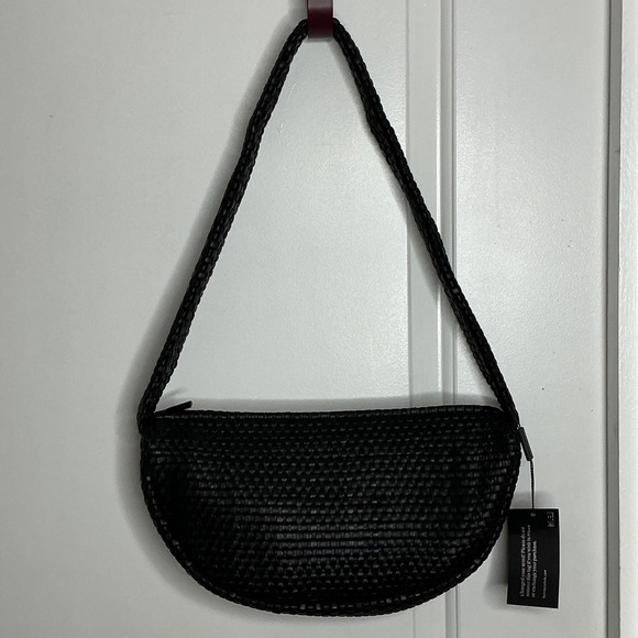 St. Agni Handbags - St. Agni Black Lattice Weave Shoulder Bag #242
